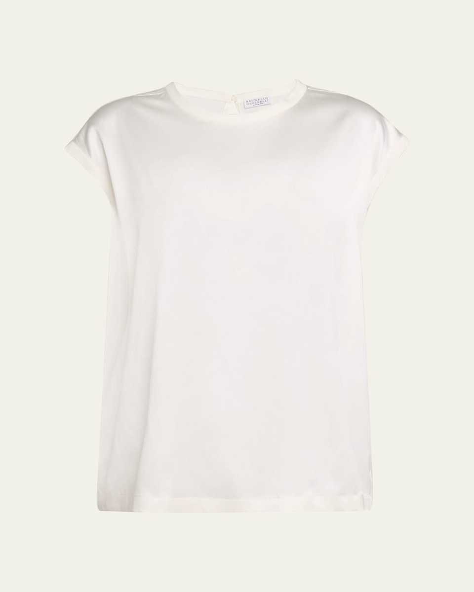 Cap Sleeve Satin Silk Top